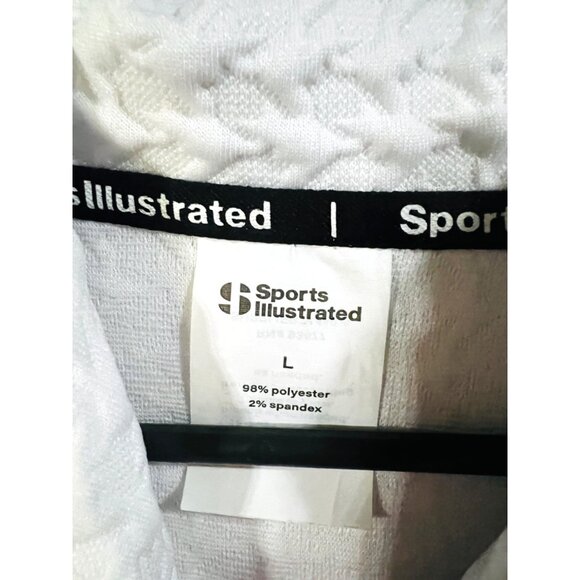 Sports Illustrated White Textured Hooded Long Sleeve Pullover Large - Picture 3 of 3
